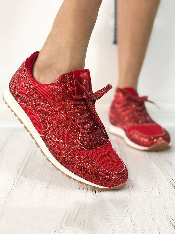 Scarpe da ginnastica casual scintillanti e traspiranti