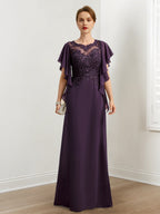 Robe de mariée pour la mère de la mariée, coupe A ou princesse, avec appliqués