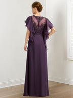 Robe de mariée pour la mère de la mariée, coupe A ou princesse, avec appliqués