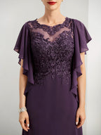 Robe de mariée pour la mère de la mariée, coupe A ou princesse, avec appliqués