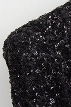 Elegante, rückenfreie Abendkleider mit Rundhalsausschnitt und einfarbigen Pailletten 