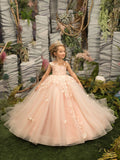 Lovely Sleeveless Flower Girl Dress With Appliques A Line Gown