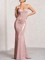 TARUXY PU Sexy Sommerkleid Für Frauen Bodycon Falten Hohe Taille Rüschen Abendkleider Dame 2024 Party Backless Etuikleid Frau 