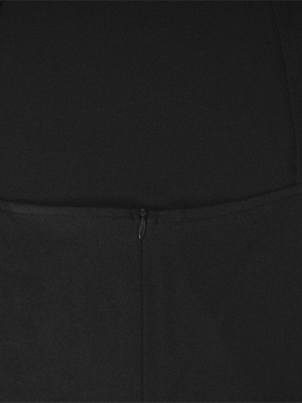 Lange Ärmel, schmaler Rücken, gekreuzte Schlitze an den Seiten, mit Quasten, hoher Halsausschnitt, Abendkleider, Midi-Kleider 