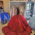 Abiti rossi nuovi per Quinceañera con paillettes, perline, applicazioni, scollo a cuore, formali, da festa, principessa, abiti da ballo Vestidos Y4257