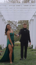 Vestido longo de cetim verde coração para baile, vestido de noite encantador Y1735