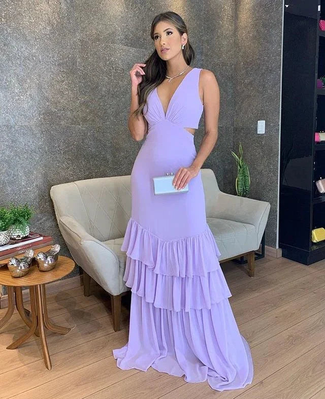 Abito da sera senza maniche Lavanda Sirena, Abito da sera Lavanda Y2876
