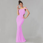 Schulterfreies Maxi-Abendkleid für Damen – Elegantes Abendkleid 