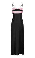 Robe de soirée longue ajustée à fines bretelles en forme de cœur Y7466