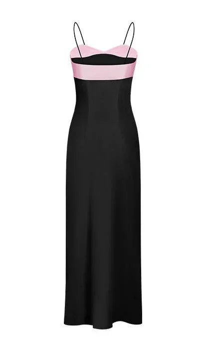 Robe de soirée longue ajustée à fines bretelles en forme de cœur Y7466