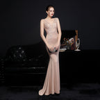 Full Lace European Diamond Toast Bride Fishtail Evening Dress