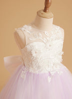 Flower Girl Dress Sleeveless Lace With Tulle And Beading Details