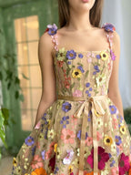 A Line Floral Short Homecoming Dress With 3D Flowers
