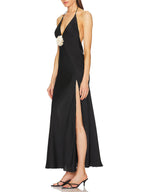 Floral Slit Evening Dress