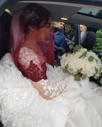 Glamorous Long Sleeve Lace Princess Wedding Dress For Brides