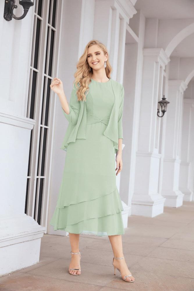 Vestido de Noiva de Duas Peças em Linha A para a Mãe da Noiva Vestido de Festa Formal 28072