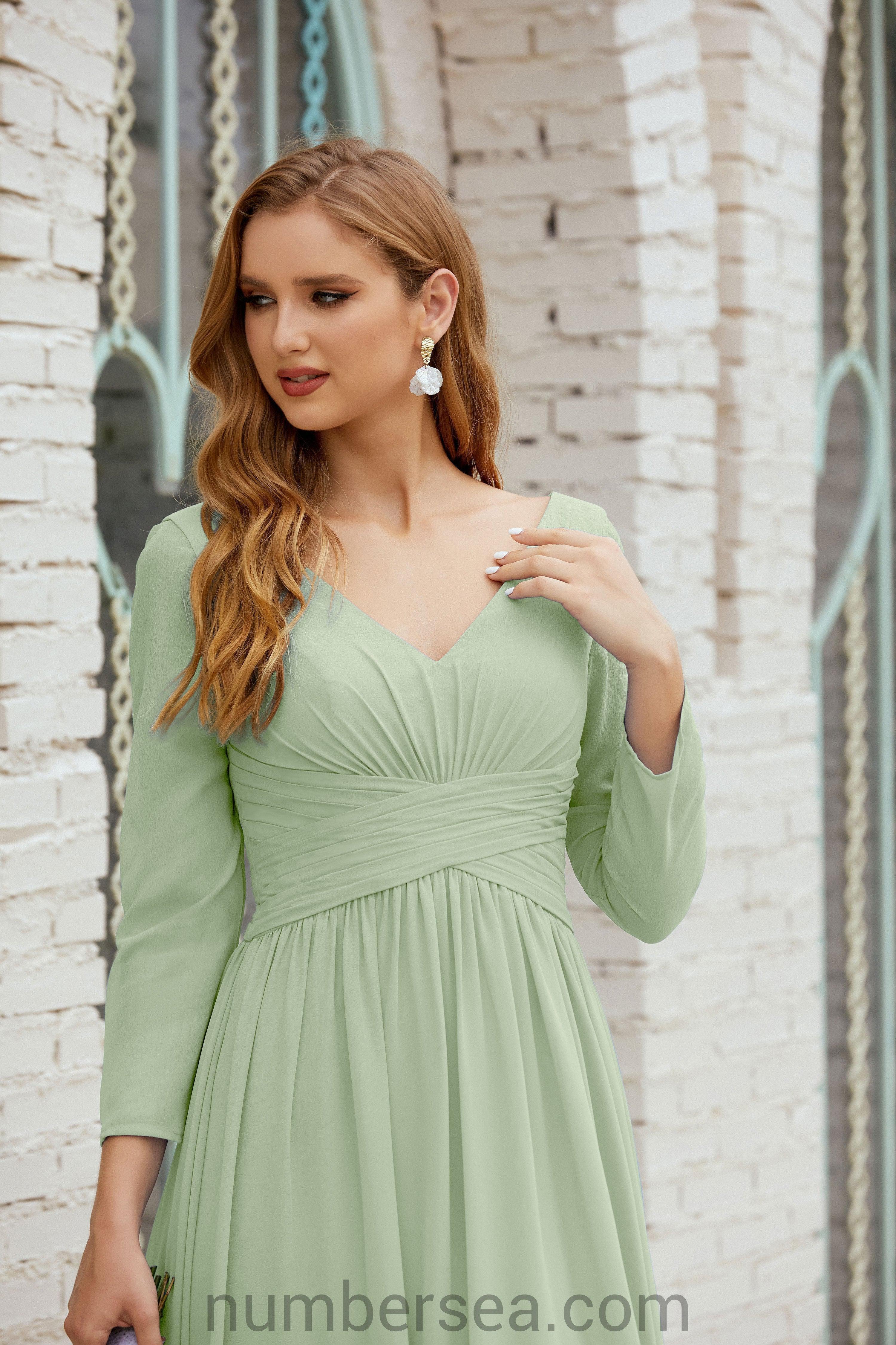 Abito da damigella Numbersea in chiffon, abito formale per festa, abito da sera 28016