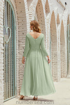 Abito da damigella Numbersea in chiffon, abito formale per festa, abito da sera 28016