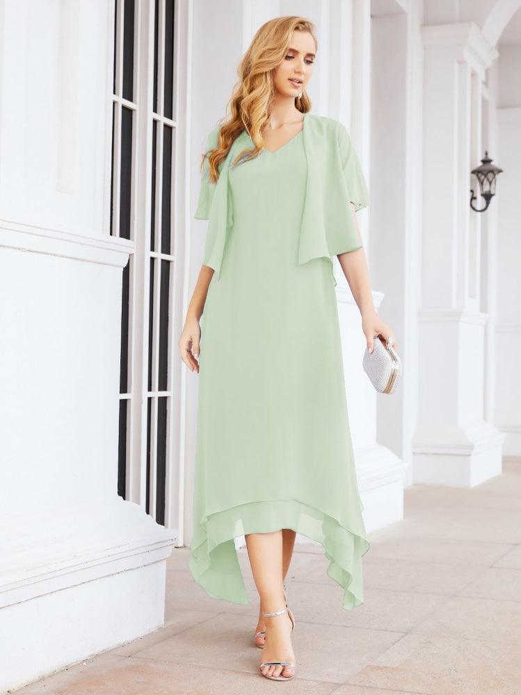 Vestido de Noiva de Duas Peças em Linha A para Mãe da Noiva Vestido de Festa Formal 28073