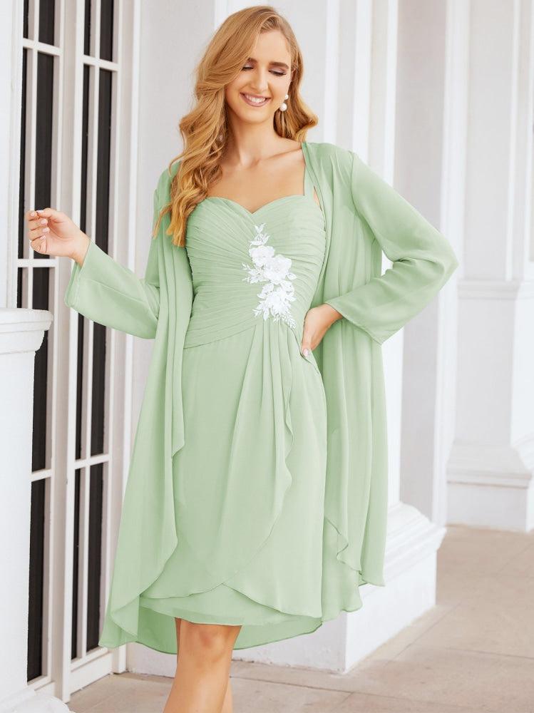 Vestidos de Mãe do Noivo Aplicações de Renda para Convidados de Casamento 28066