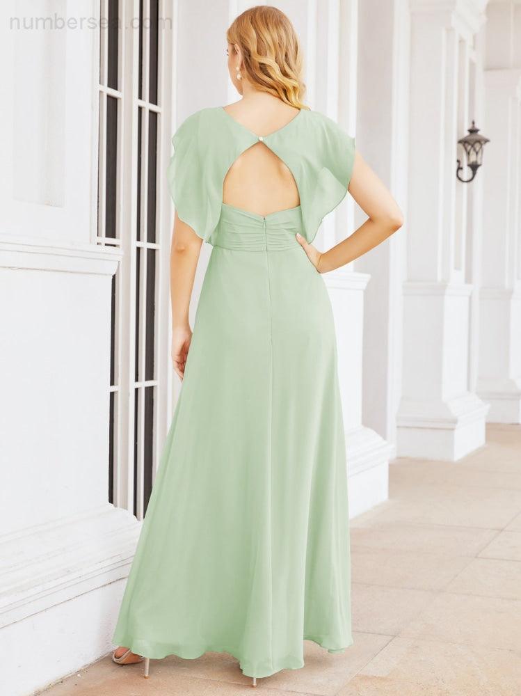 Abiti da damigella Numbersea con mantella, abito formale da ballo, abiti con schiena scoperta per madre della sposa 28058
