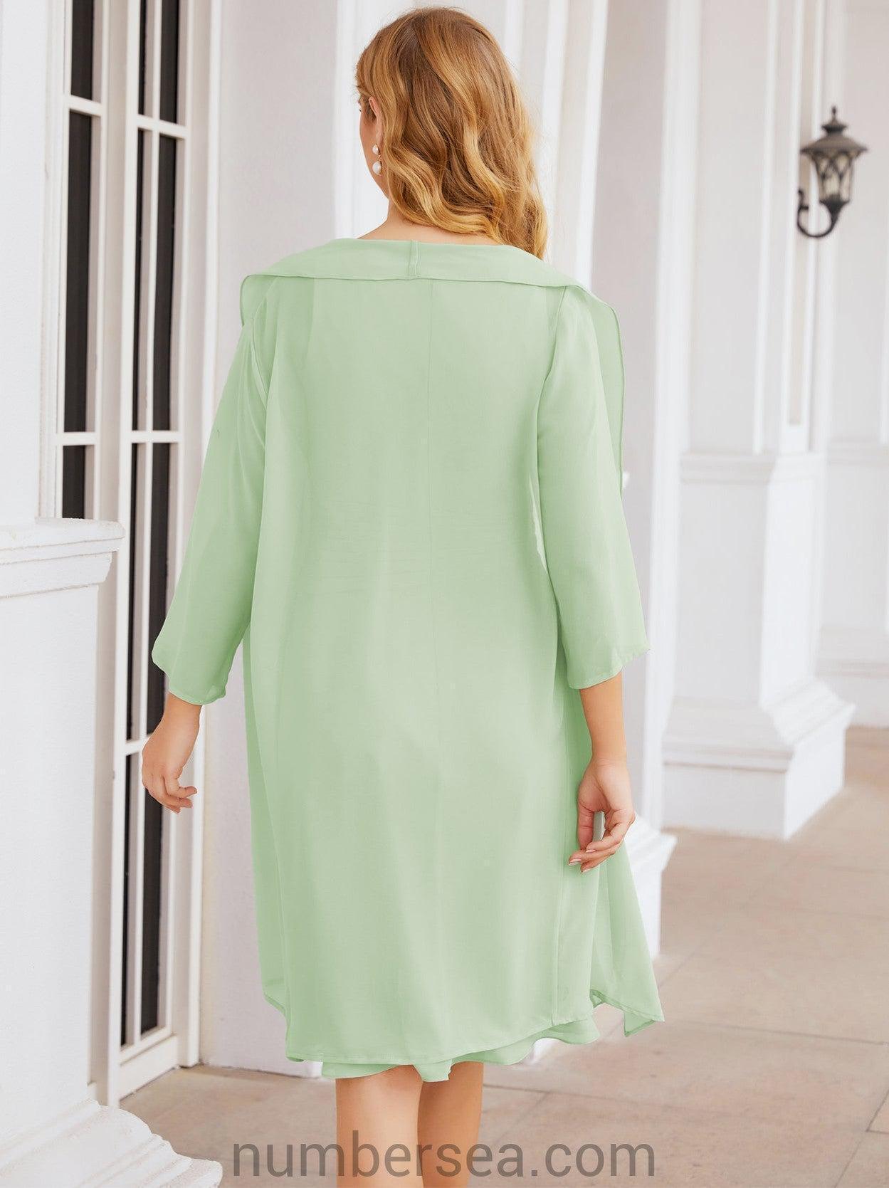 Vestidos para a Mãe da Noiva Vestido de Baile de Finalistas Vestido Casual Pregueado 28065
