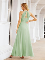Numbersea Robes de demoiselle d'honneur pour femmes à bretelles doubles spaghetti Robe longue de soirée formelle fendue sur le côté 28051