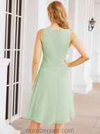 Vestidos para a Mãe da Noiva Vestido de Baile de Finalistas Vestido Casual Pregueado 28065