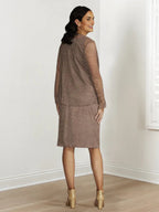 Hülle/Säule Brautmutterkleider mit Pailletten & Jacke