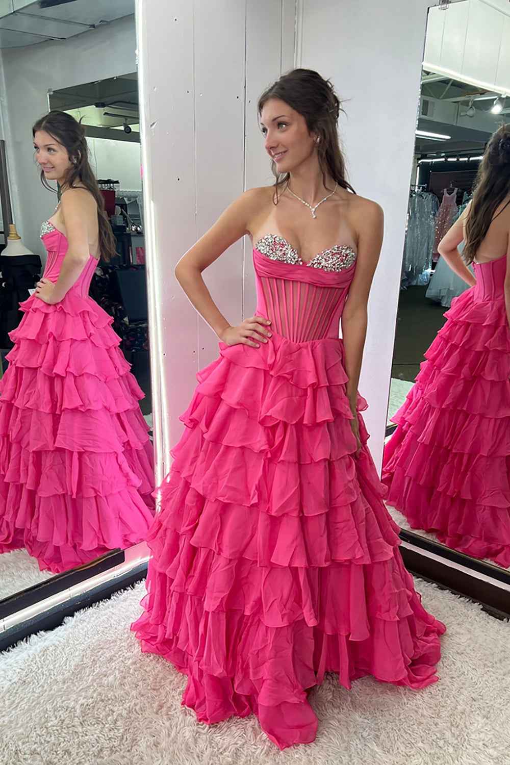 Black A Line Tiered Sweetheart Long Polyester Party Dress With Slit
