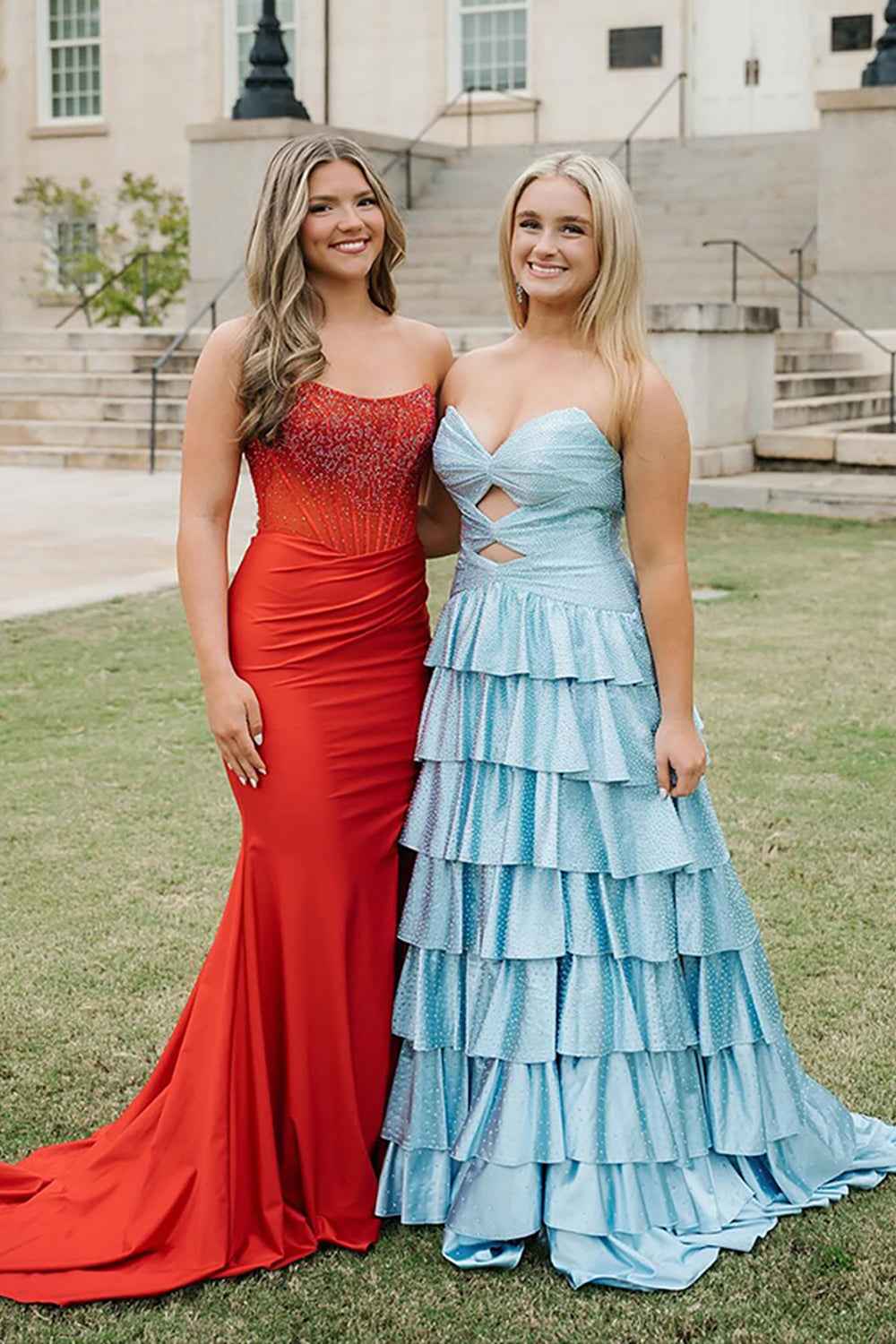 Sparkly Yellow Satin A Line Long Prom Dress With Beading And Cut Outs