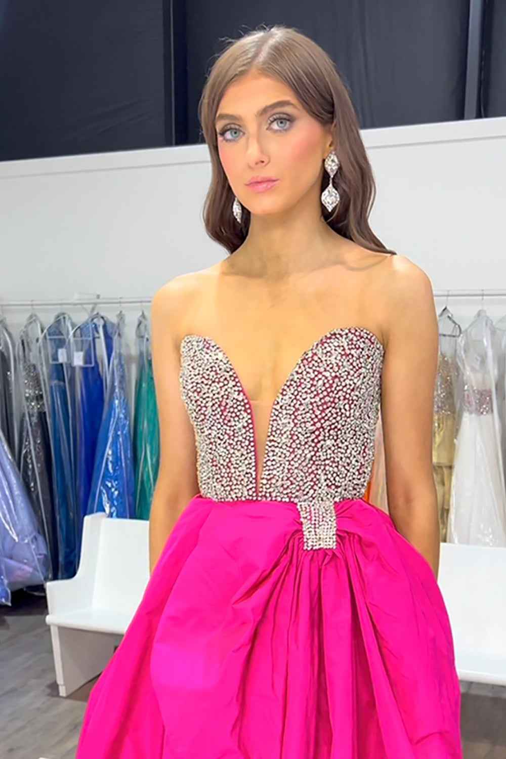 Sparkly White Beaded Ball Gown With Sweetheart Neckline And Corset