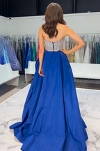 Sparkly White Beaded Ball Gown With Sweetheart Neckline And Corset