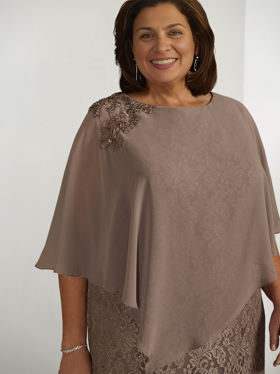 A-Line/Princess Mother of the Bride Dresses with Applique & Wraps