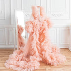 6108#Ruffle Maternity Dress Maternity Photoshoot Robes
