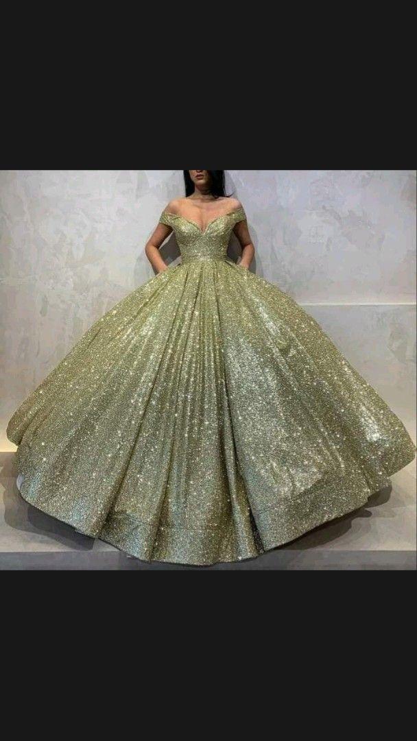 Abito da ballo con spalle scoperte e glitter Vestito per sedicesimo compleanno Y54
