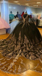 Vestidos de Miçangas para Quinceanera Vestido de Baile de Princesa com Apliques de Lantejoulas e Capa Y1516