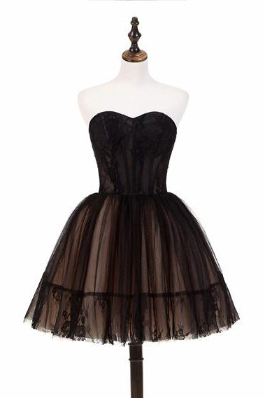 A line Strapless Tulle Homecoming Dress