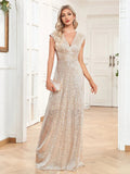 Abito lungo da sera lussuoso con paillettes scintillanti Sweep Train, abito elegante per occasioni formali, ballo di fine anno 2025, vestito di lusso per compleanno