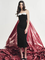 TARUXY Schwarz Splice Bogen Langes Kleid Frauen Sexy Schlitz Bodycon Off Schulter Kleider Dame Hochzeit Elegante Party Abendkleid Femme 