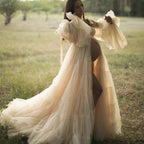 Pleated tulle pregnant women's dress, pregnant women's photography props dress baby shower dress