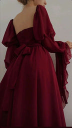 Vestido de Baile Vintage Romântico em Linha A, Vestido de Noite Y2938