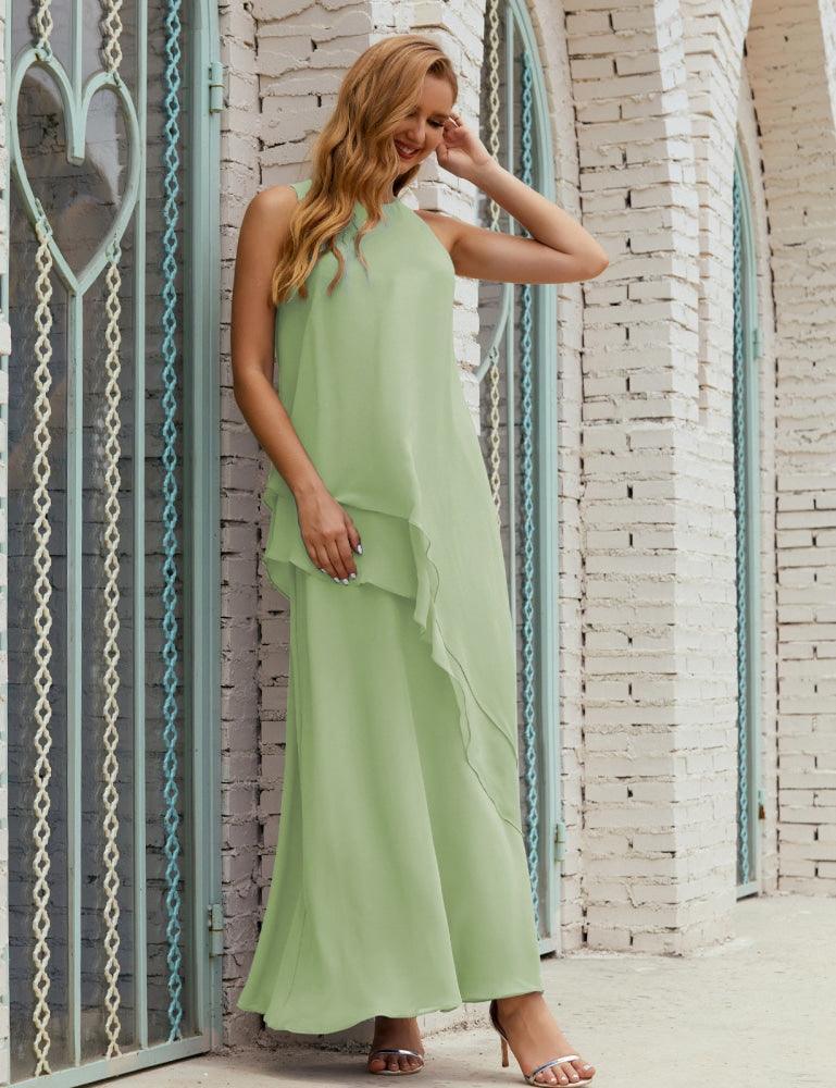 Vestido Longo de Chiffon para Mães da Noiva de Tamanho Grande, para Damas de Honra e Baile de Finalistas, Modelo 28019