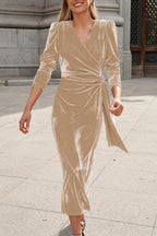 Nuevo vestido de tirantes de gasa y terciopelo de otoño e invierno. 