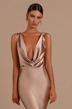 Elegant V Neck Sleeveless Mermaid Floor Length Prom Dress