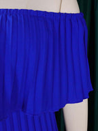 Wickel-, Plissee- und einfarbige, schulterfreie Abendkleider 