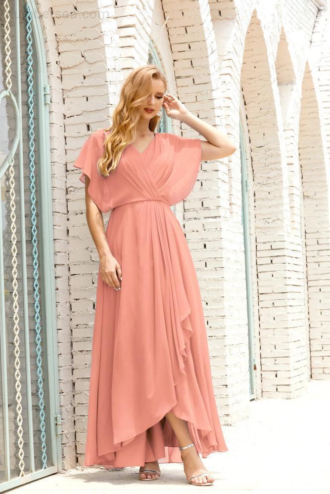 Robe de la Mère de la Mariée Grande Taille Col en V Longueur Solennelle Robe de Bal Formelle pour Invité de Mariage 28020