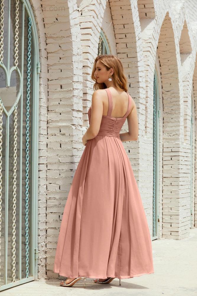 فساتين وصيفات الشرف بحمالة عنق رسمية كوكتيل فستان سهرة 28015