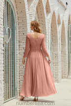 Abito da damigella Numbersea in chiffon, abito formale per festa, abito da sera 28016