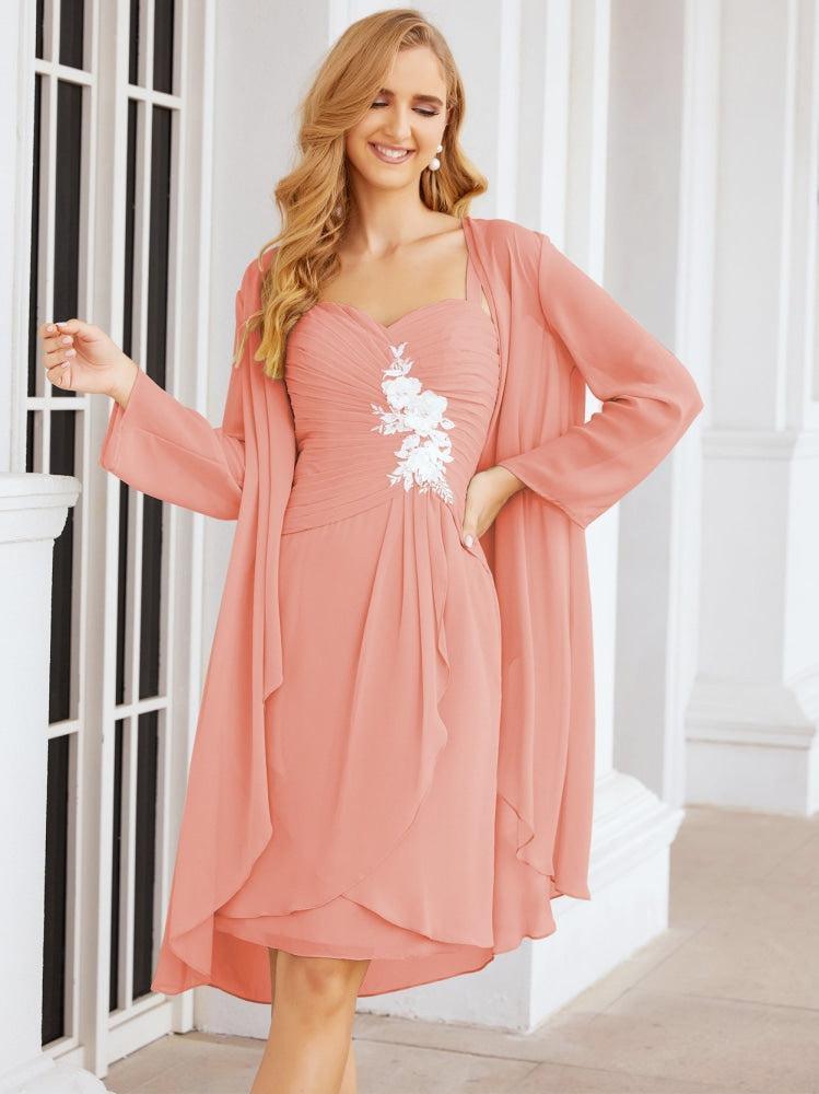 Vestidos de Mãe do Noivo Aplicações de Renda para Convidados de Casamento 28066